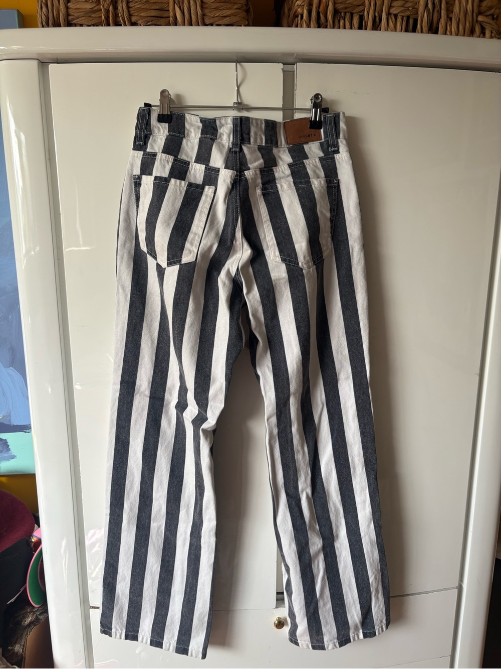 Striped Black and White Jeans - Picture 3 of 5